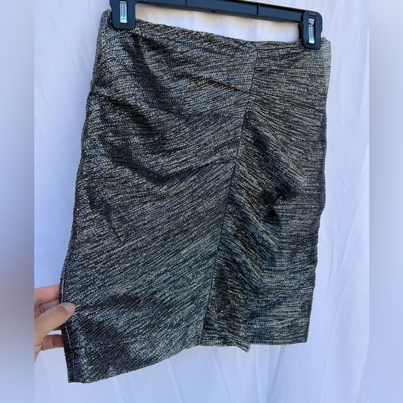Maje Ruffle Mini Skirt Black Silver Shimmer Womens Size Small - Picture 4 of 7